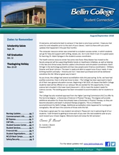 Image of the Student Connection newsletter