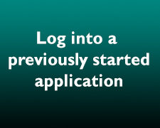 Log into a previously started undergraduate application