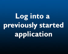 Log into a previously started graduate application